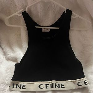 CELINE SPORTS BRA IN ATHLETIC KNIT
BLACK / CREAM